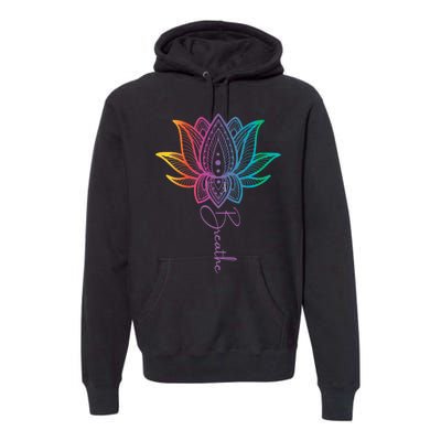 Breathe Lotus Mandala Unalome Inspire & Shine Creations Premium Hoodie