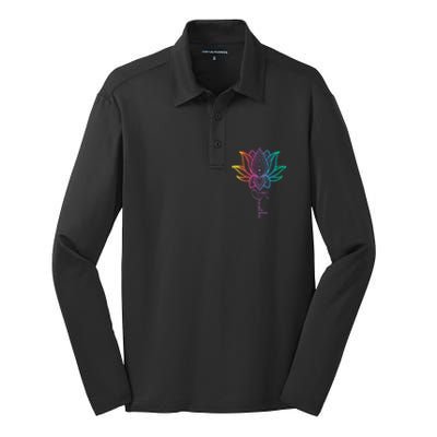 Breathe Lotus Mandala Unalome Inspire & Shine Creations Silk Touch Performance Long Sleeve Polo