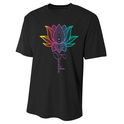 Breathe Lotus Mandala Unalome Inspire & Shine Creations Performance Sprint T-Shirt