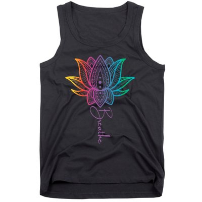 Breathe Lotus Mandala Unalome Inspire & Shine Creations Tank Top