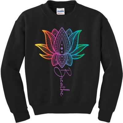 Breathe Lotus Mandala Unalome Inspire & Shine Creations Kids Sweatshirt