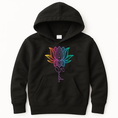 Breathe Lotus Mandala Unalome Inspire & Shine Creations Kids Hoodie