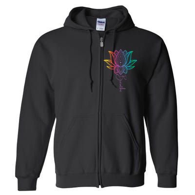 Breathe Lotus Mandala Unalome Inspire & Shine Creations Full Zip Hoodie