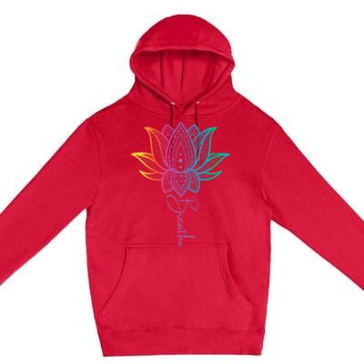 Breathe Lotus Mandala Unalome Inspire & Shine Creations Premium Pullover Hoodie