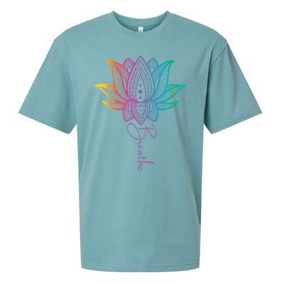 Breathe Lotus Mandala Unalome Inspire & Shine Creations Sueded Cloud Jersey T-Shirt