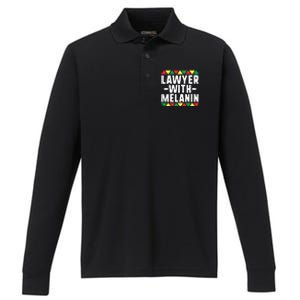 Black Lawyers Matter Gift Lawyer With Melanin Attorney Funny Gift Performance Long Sleeve Polo