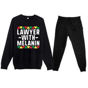 Black Lawyers Matter Gift Lawyer With Melanin Attorney Funny Gift Premium Crewneck Sweatsuit Set