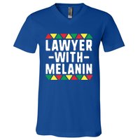 Black Lawyers Matter Gift Lawyer With Melanin Attorney Funny Gift V-Neck T-Shirt