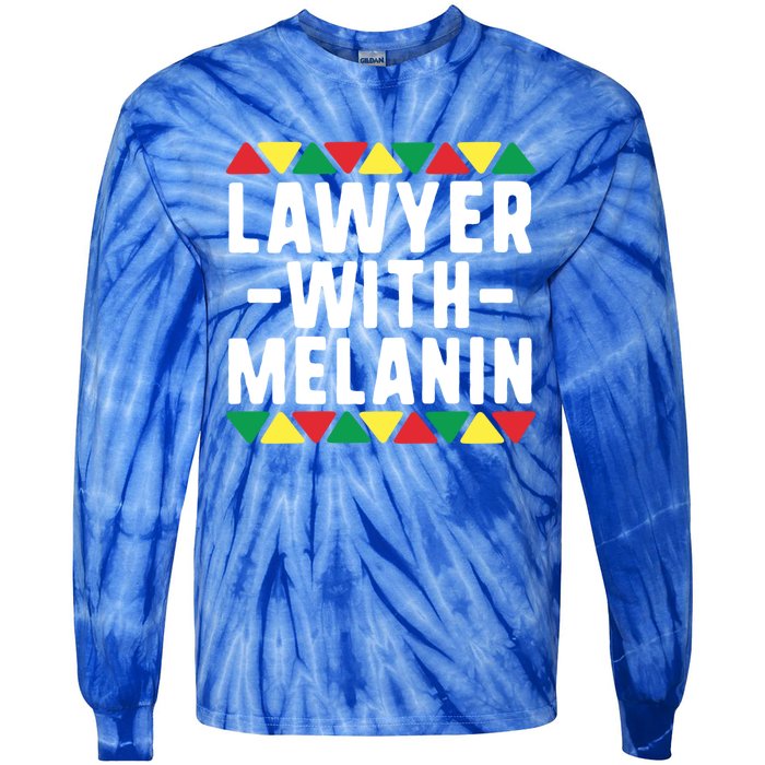 Black Lawyers Matter Gift Lawyer With Melanin Attorney Funny Gift Tie-Dye Long Sleeve Shirt