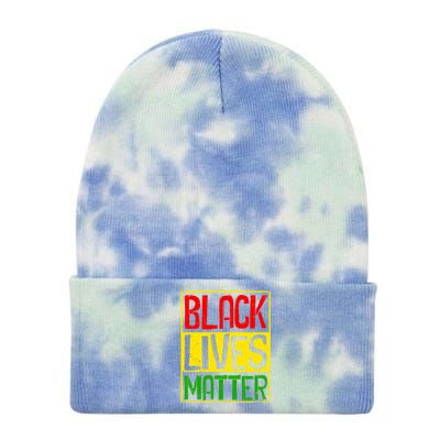 Black Lives Matter Blm Melanin Hu Rights Juneteenth Gift Tie Dye 12in Knit Beanie