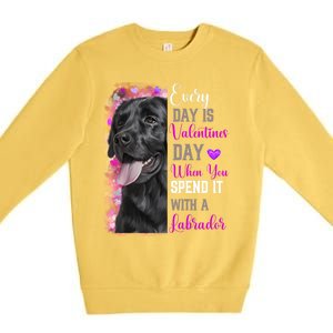 Black Lab Mom Funny Valentines Day Dog Lovers Labrador Cute Gift Premium Crewneck Sweatshirt