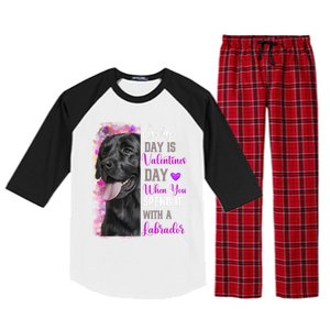 Black Lab Mom Funny Valentines Day Dog Lovers Labrador Cute Gift Raglan Sleeve Pajama Set