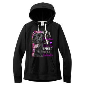 Black Lab Mom Funny Valentines Day Dog Lovers Labrador Cute Gift Women's Fleece Hoodie