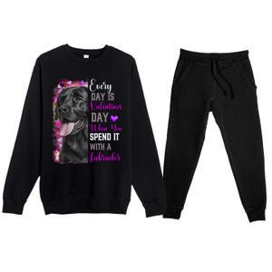 Black Lab Mom Funny Valentines Day Dog Lovers Labrador Cute Gift Premium Crewneck Sweatsuit Set