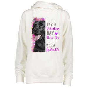 Black Lab Mom Funny Valentines Day Dog Lovers Labrador Cute Gift Womens Funnel Neck Pullover Hood