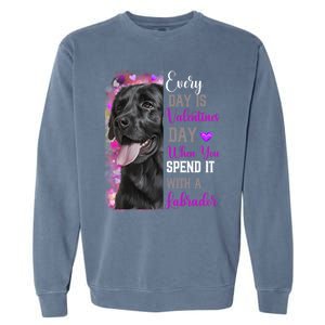 Black Lab Mom Funny Valentines Day Dog Lovers Labrador Cute Gift Garment-Dyed Sweatshirt