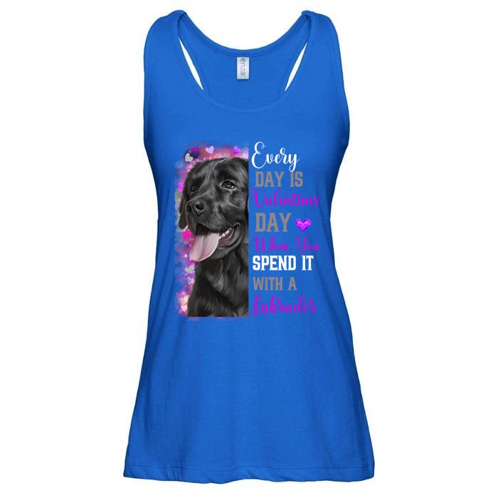 Black Lab Mom Funny Valentines Day Dog Lovers Labrador Cute Gift Ladies Essential Flowy Tank