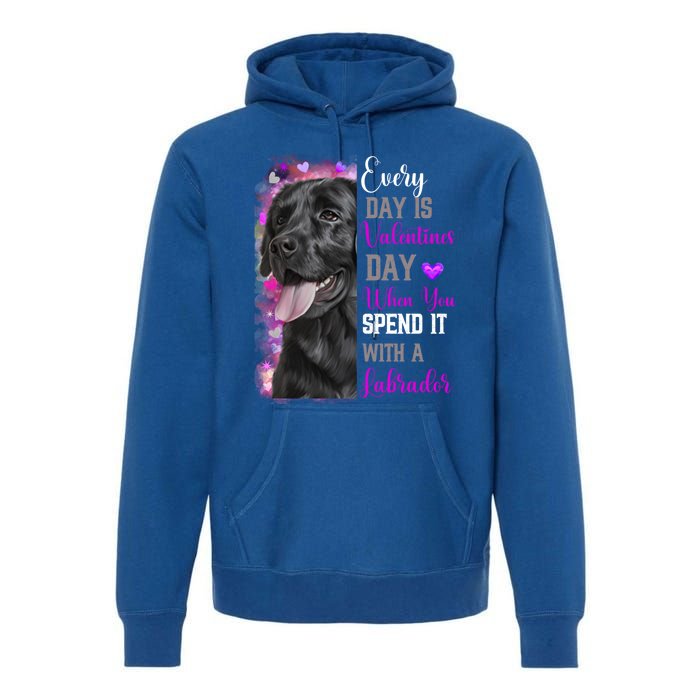 Black Lab Mom Funny Valentines Day Dog Lovers Labrador Cute Gift Premium Hoodie