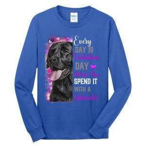 Black Lab Mom Funny Valentines Day Dog Lovers Labrador Cute Gift Tall Long Sleeve T-Shirt