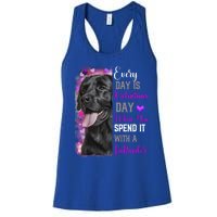 Black Lab Mom Funny Valentines Day Dog Lovers Labrador Cute Gift Women's Racerback Tank