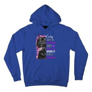 Black Lab Mom Funny Valentines Day Dog Lovers Labrador Cute Gift Tall Hoodie