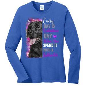 Black Lab Mom Funny Valentines Day Dog Lovers Labrador Cute Gift Ladies Long Sleeve Shirt