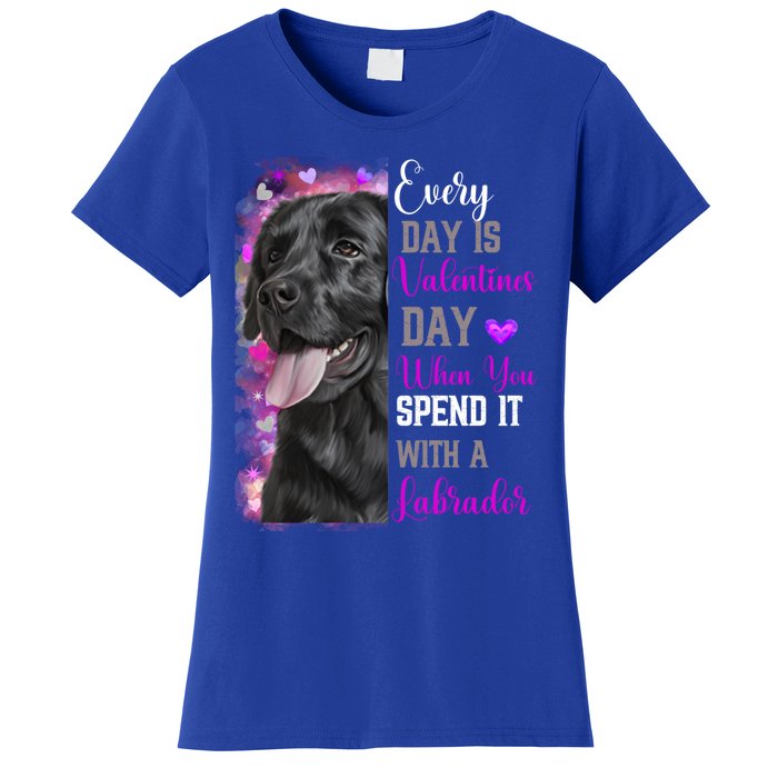 Black Lab Mom Funny Valentines Day Dog Lovers Labrador Cute Gift Women's T-Shirt