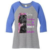 Black Lab Mom Funny Valentines Day Dog Lovers Labrador Cute Gift Women's Tri-Blend 3/4-Sleeve Raglan Shirt