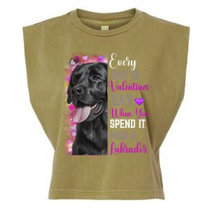 Black Lab Mom Funny Valentines Day Dog Lovers Labrador Cute Gift Garment-Dyed Women's Muscle Tee