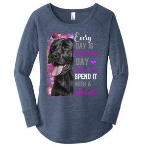 Black Lab Mom Funny Valentines Day Dog Lovers Labrador Cute Gift Women's Perfect Tri Tunic Long Sleeve Shirt