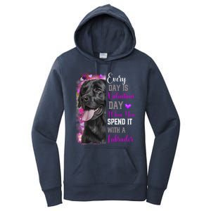 Black Lab Mom Funny Valentines Day Dog Lovers Labrador Cute Gift Women's Pullover Hoodie