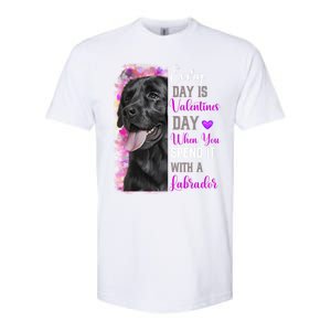 Black Lab Mom Funny Valentines Day Dog Lovers Labrador Cute Gift Softstyle CVC T-Shirt