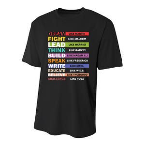 Black Lives Matters Black Leaders Black History Month Youth Performance Sprint T-Shirt