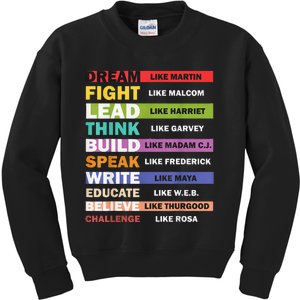 Black Lives Matters Black Leaders Black History Month Kids Sweatshirt