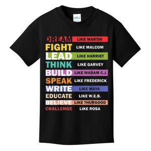 Black Lives Matters Black Leaders Black History Month Kids T-Shirt