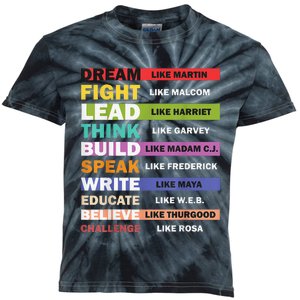 Black Lives Matters Black Leaders Black History Month Kids Tie-Dye T-Shirt