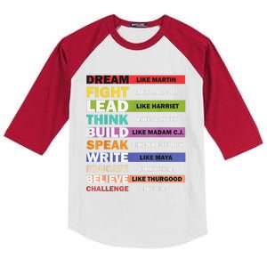 Black Lives Matters Black Leaders Black History Month Kids Colorblock Raglan Jersey