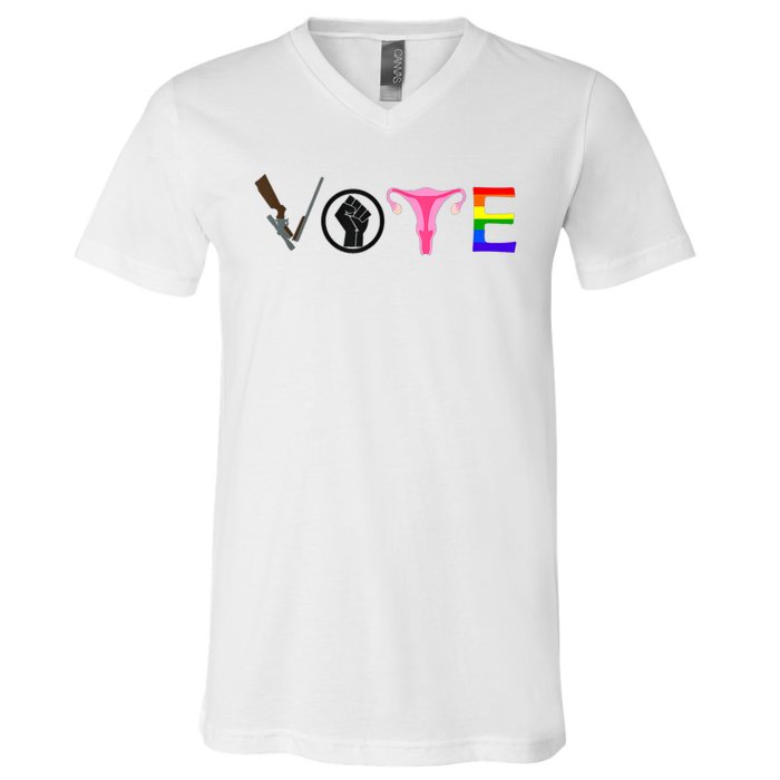 Black Lives Matter Vote LGBT Gay Rights Feminist Equality V-Neck T-Shirt