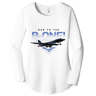 B1 Lancer Military Jet Bomber Airplane Bad To The Bone Women's Perfect Tri Tunic Long Sleeve Shirt