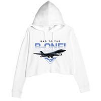 B1 Lancer Military Jet Bomber Airplane Bad To The Bone Crop Fleece Hoodie