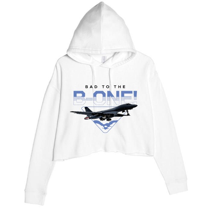 B1 Lancer Military Jet Bomber Airplane Bad To The Bone Crop Fleece Hoodie