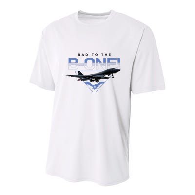 B1 Lancer Military Jet Bomber Airplane Bad To The Bone Youth Performance Sprint T-Shirt