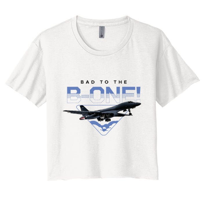 B1 Lancer Military Jet Bomber Airplane Bad To The Bone Crop Top