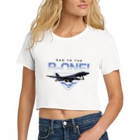 B1 Lancer Military Jet Bomber Airplane Bad To The Bone Crop Top