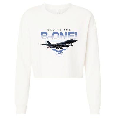 B1 Lancer Military Jet Bomber Airplane Bad To The Bone Cropped Pullover Crew