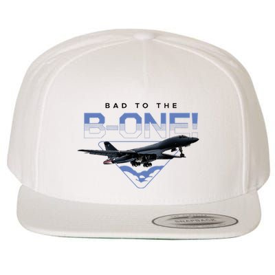 B1 Lancer Military Jet Bomber Airplane Bad To The Bone Wool Snapback Cap