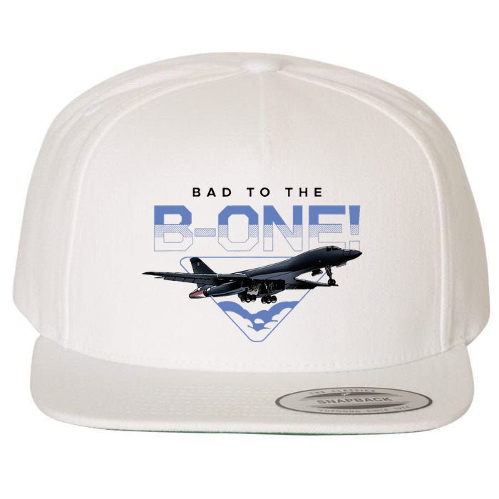 B1 Lancer Military Jet Bomber Airplane Bad To The Bone Wool Snapback Cap