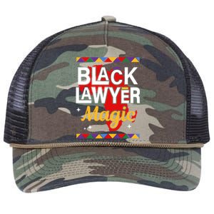 Black Lawyer Magic Black History Month Lawyer Gift Retro Rope Trucker Hat Cap