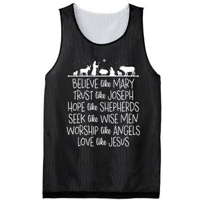 Believe Like Mary Trust Like Joseph Praying Christmas Hopes  Mesh Reversible Basketball Jersey Tank