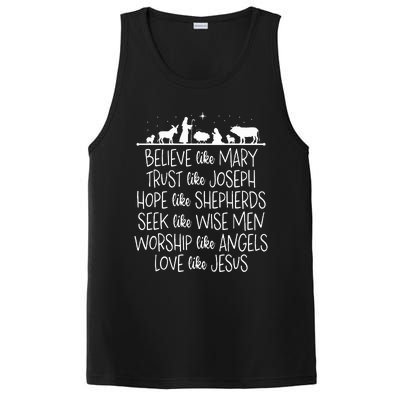 Believe Like Mary Trust Like Joseph Praying Christmas Hopes  PosiCharge Competitor Tank